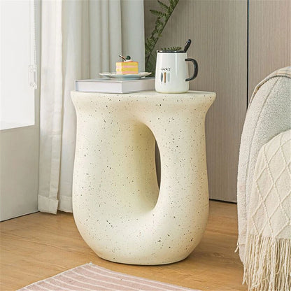 U-Shaped Terrazzo Concrete Outdoor Stool