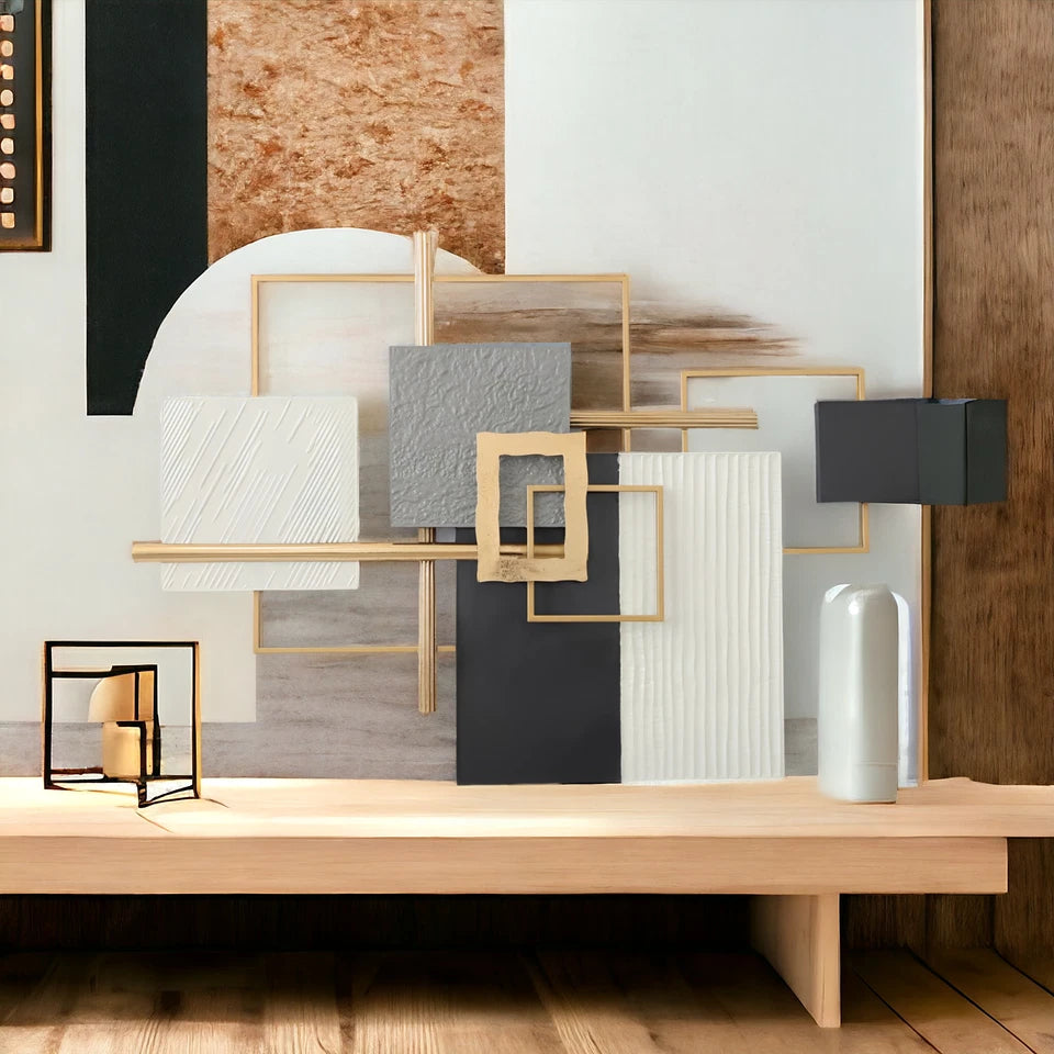 Multicolour 125cm Metal Wall Mirror with Unique Pattern Design for Modern Homes