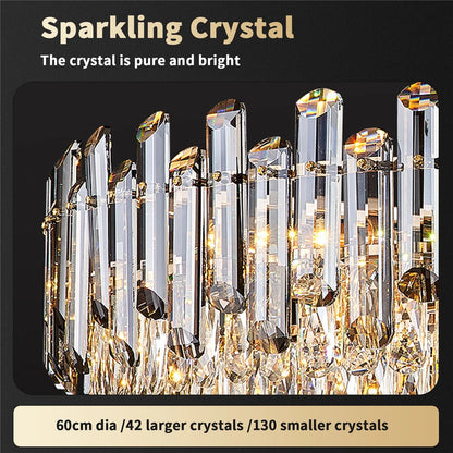 Luxury Gold 60cm Crystal Chandelier with 7 Lights