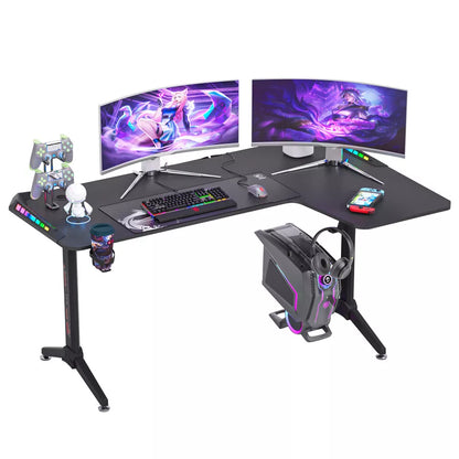 XXXL L-Shaped Gaming Desk w/ Storage Box