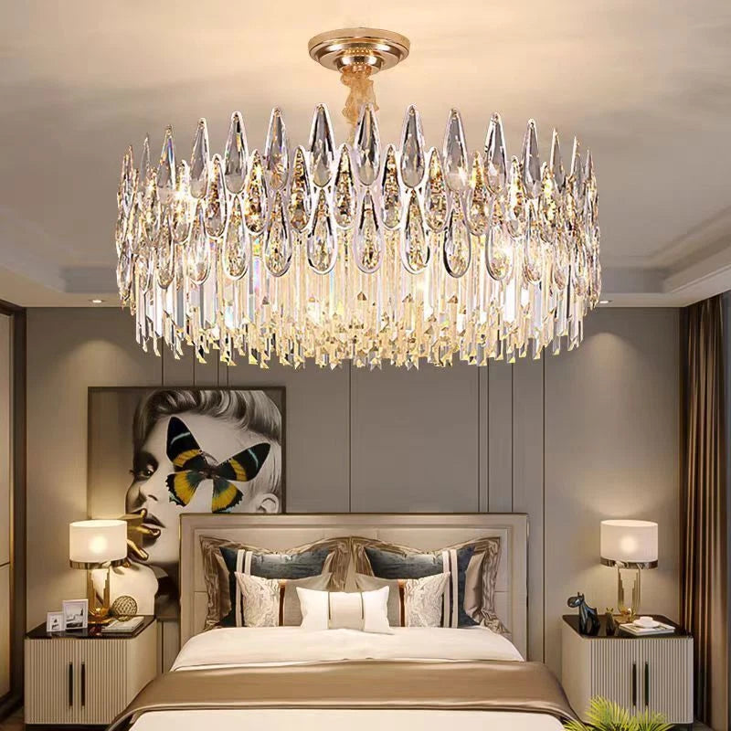 80cm Grand Crystal Chandelier with Adjustable Light