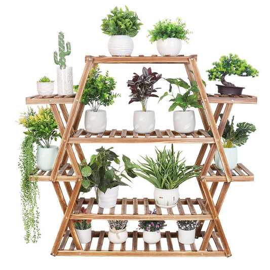 P&P 17 Potted Tall Plant Shelf Multiple Flower Pot Stand Plant Display Storage Shelf