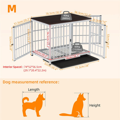 Wooden Dog Crate With Removable Tray & 3 Doors