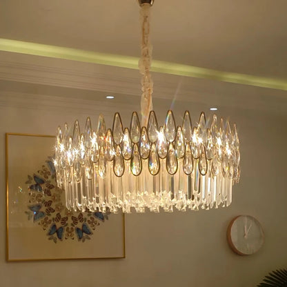 80cm Grand Crystal Chandelier with Adjustable Light