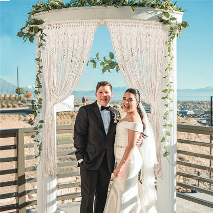 Large Macrame Door Curtain: Elegant Window Wall Hanging Tapestry for Wedding Backdrop decor