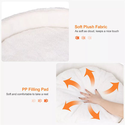 Pet Sofa Bed with Plush Cushion & Wooden Legs