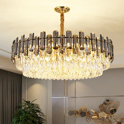 80cm Gold Crystal Ceiling Chandelier with 8 Bulbs