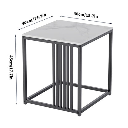 Square Slate Coffee Table Marble Sofa Side Snack Table for Living Room Bedroom