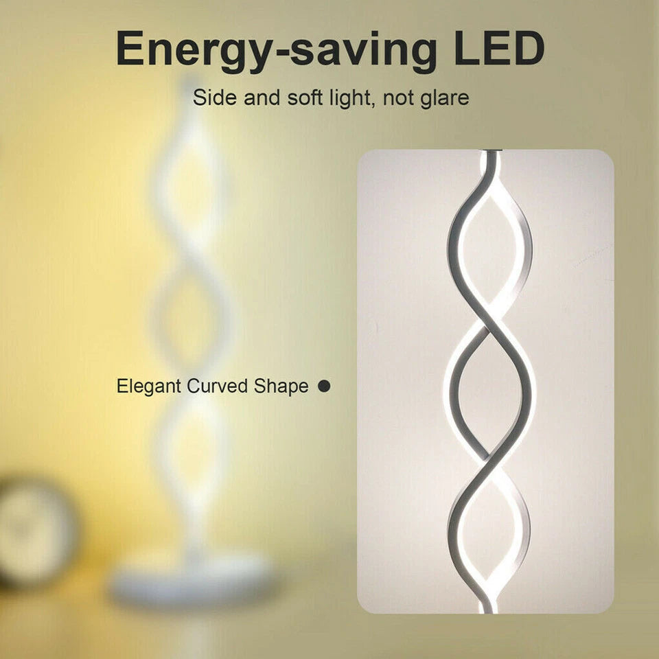 Bedside Lamp 3 Way Dimmable Spiral LED Table Lamp Nightstand Desk Reading Light