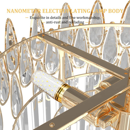 Glam Raindrop & Oblong Crystal Chandelier Lamp