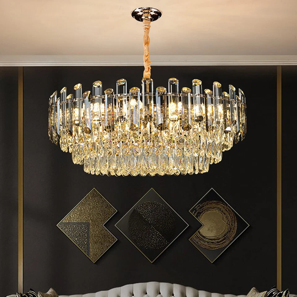 Luxury Gold 60cm Crystal Chandelier with 7 Lights