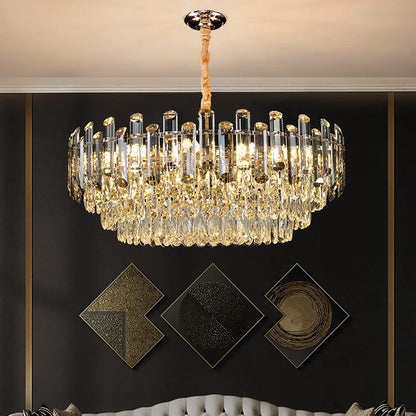 Luxury Gold 60cm Crystal Chandelier with 7 Lights