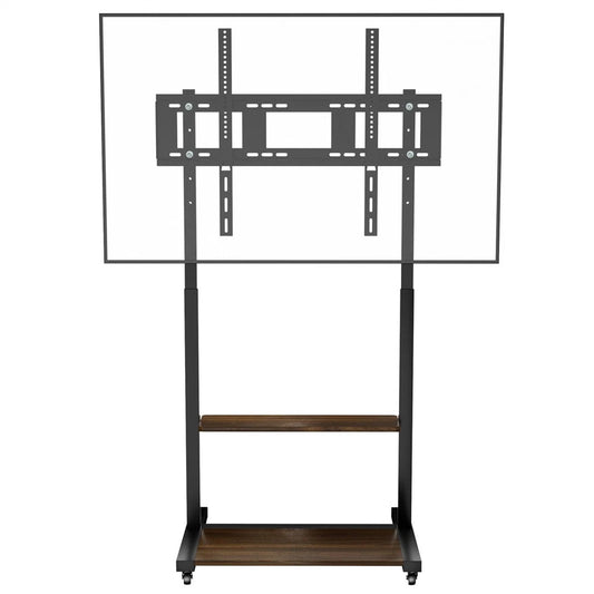Adjustable Rolling TV Stand for 40 to 86 Inch Screens with Shelves