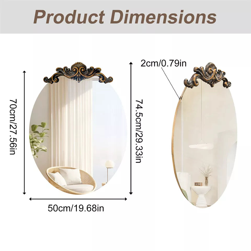 Elegant Baroque Oval Mirror Australia