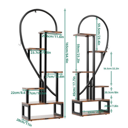 Large Heavy Duty Heart Design Metal Plant Stand