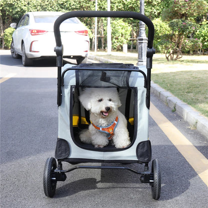 Shock-Absorbing Foldable Dog Stroller for XL XXL Dogs(XL)