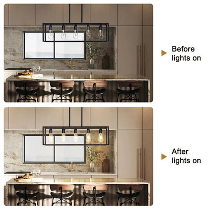 Vintage Industrial 5-Light Black Ceiling Pendant Lamp
