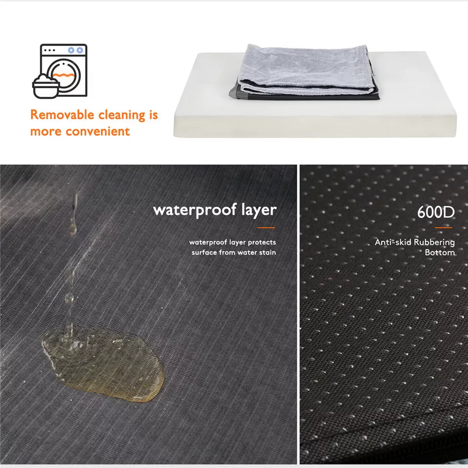 Soft Washable Dog Bed with Anti-Slip Crate Mat