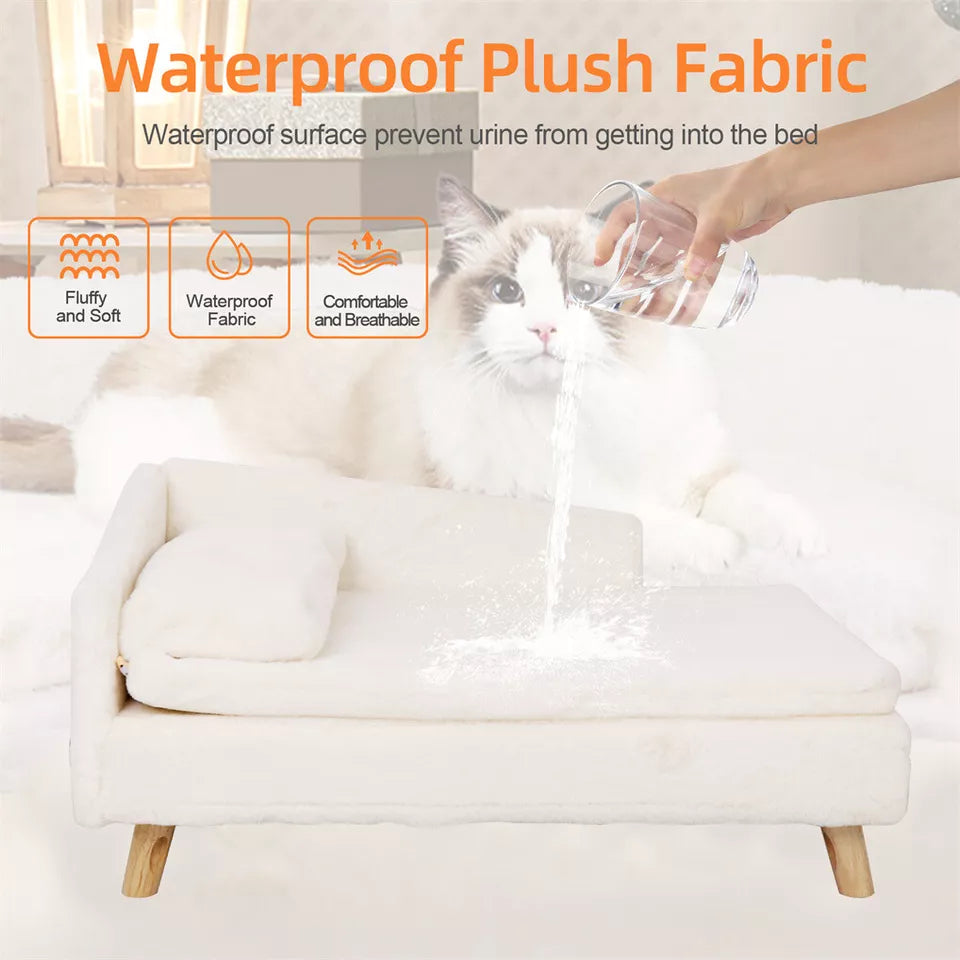 Luxurious Rectangular Pet Sofa Bed with Anti-Skid Base