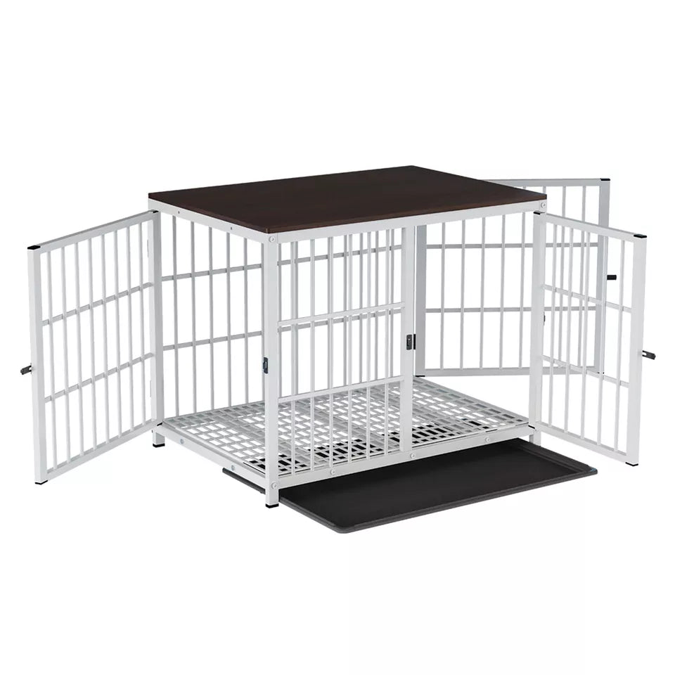 Sturdy Wooden Dog Crate with Storage Table