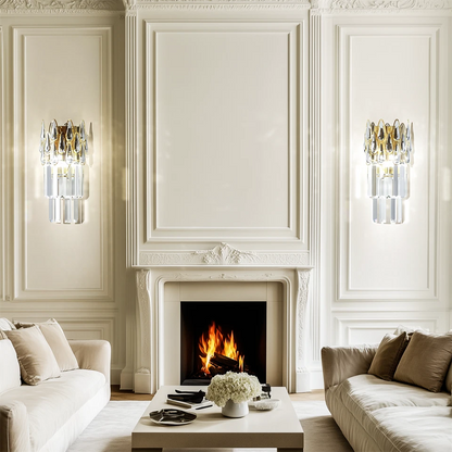 Gold Crystal Wall Sconce with Adjustable Lighting