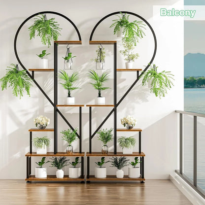 Half Heart Shape 6-Tier Indoor Outdoor Plant Stand