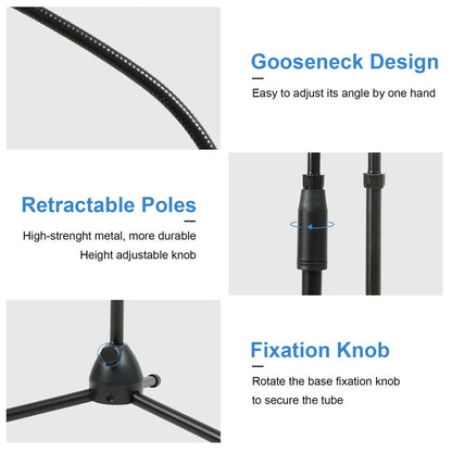 gooseneck-phone-floor-stand-cell-phone-tripod-holder-360-degree-adjustable-black