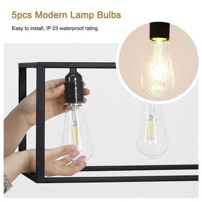 Vintage Industrial 5-Light Black Ceiling Pendant Lamp