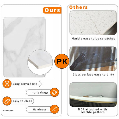 Large Modern Marble Console Table Sintered Stone Entryway Hallway Table with Metal Frame