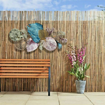 Purple Leaf Metal Wall Art with Leaf Design for Indoor and Outdoor Decor