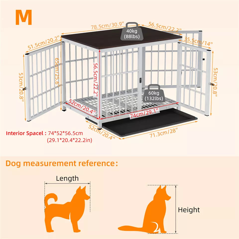 Sturdy Wooden Dog Crate with Storage Table