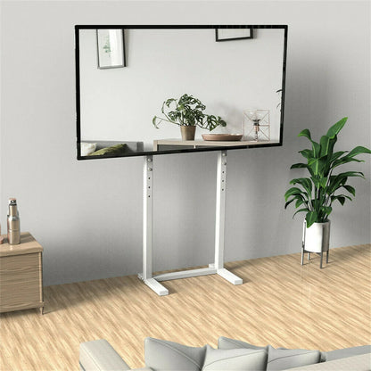 White Adjustable Free Standing TV Stand with Cable Management for 32-65 Inch TVs