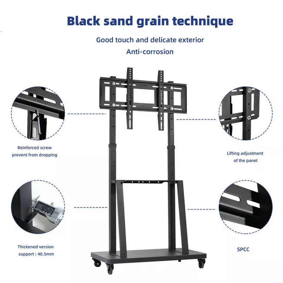 Heavy Duty Mobile TV Cart Stand for 32 to 80 Inch Screens