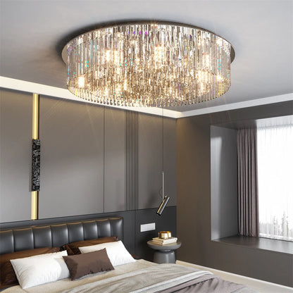 Modern Smoky Grey 80cm Crystal Light Fixture