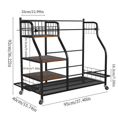 Golf Equipment Organizer with Wheels for Garage or Clubhouse