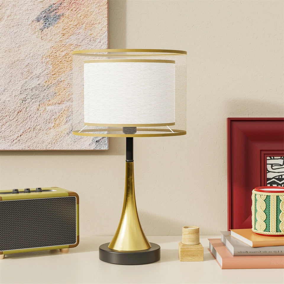Classic Gold Bedside Lamp with Three Light Settings