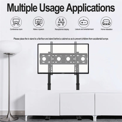Black Adjustable Free Standing TV Stand with Cable Management for 32-65 Inch Screens