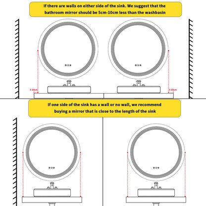 Bright LED Bathroom Mirror with Adjustable Colors