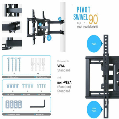 tilt-swivel-dual-arms-tv-mount-cantilever-wall-bracket-40-46-50-55-56-lcd-led