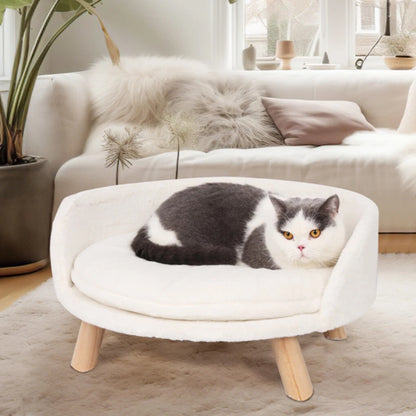 Nordic Plush Elevated Pet Sofa Chair Large for Cats Dogs(40CM)