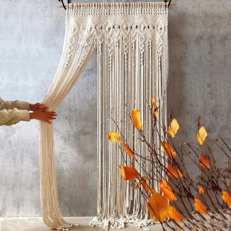 Large Macrame Door Curtain: Elegant Window Wall Hanging Tapestry for Wedding Backdrop decor