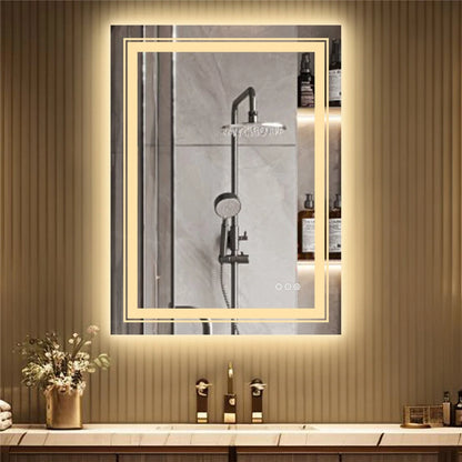 900-700mm Dimmable LED Bathroom Mirror Anti Fog Wall Mounted Vanity Makeup Mirror