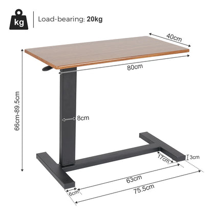 Heavy-Duty Rolling Cart Overbed Bedside Table – Laptop Desk & Medical Home Bed Tray