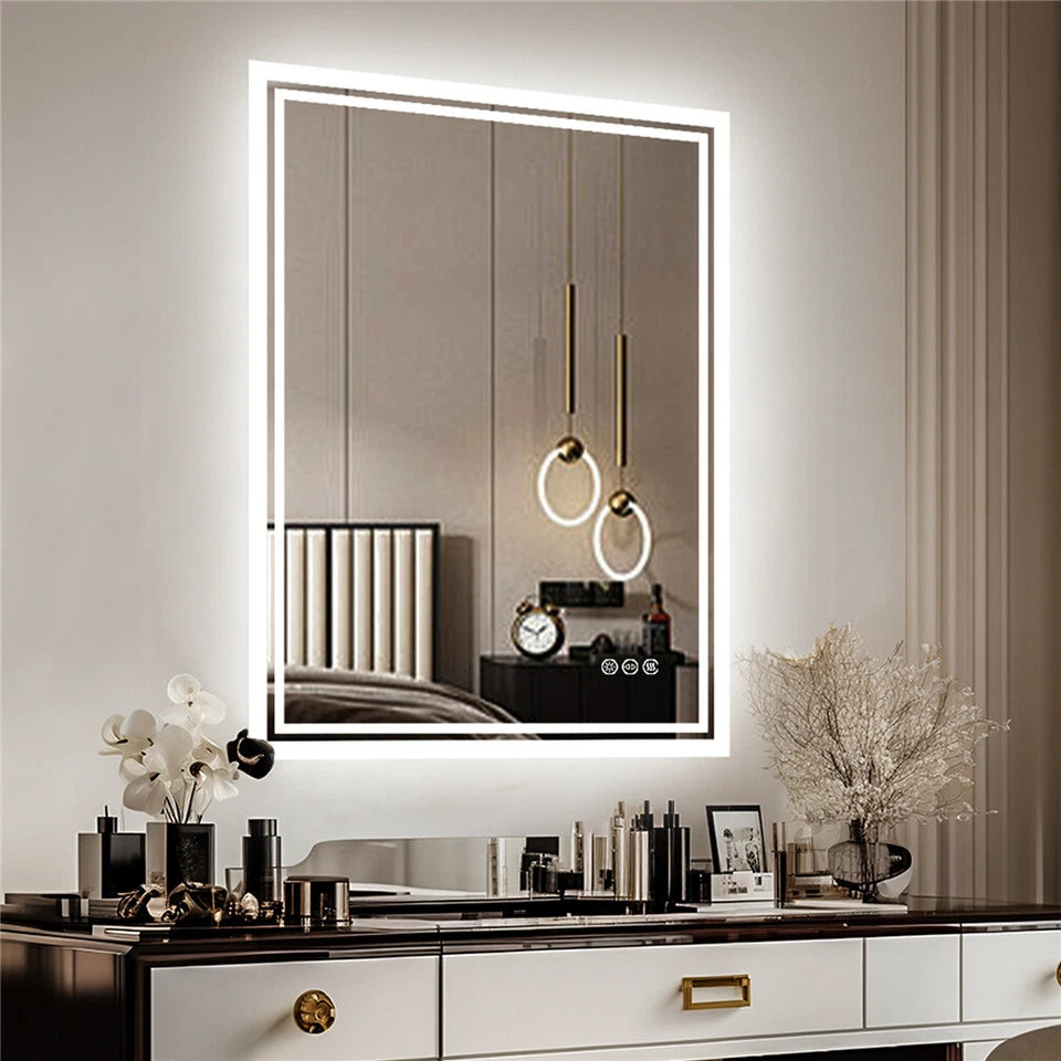 Bright Touch LED Mirror with Warm & Cool Lights