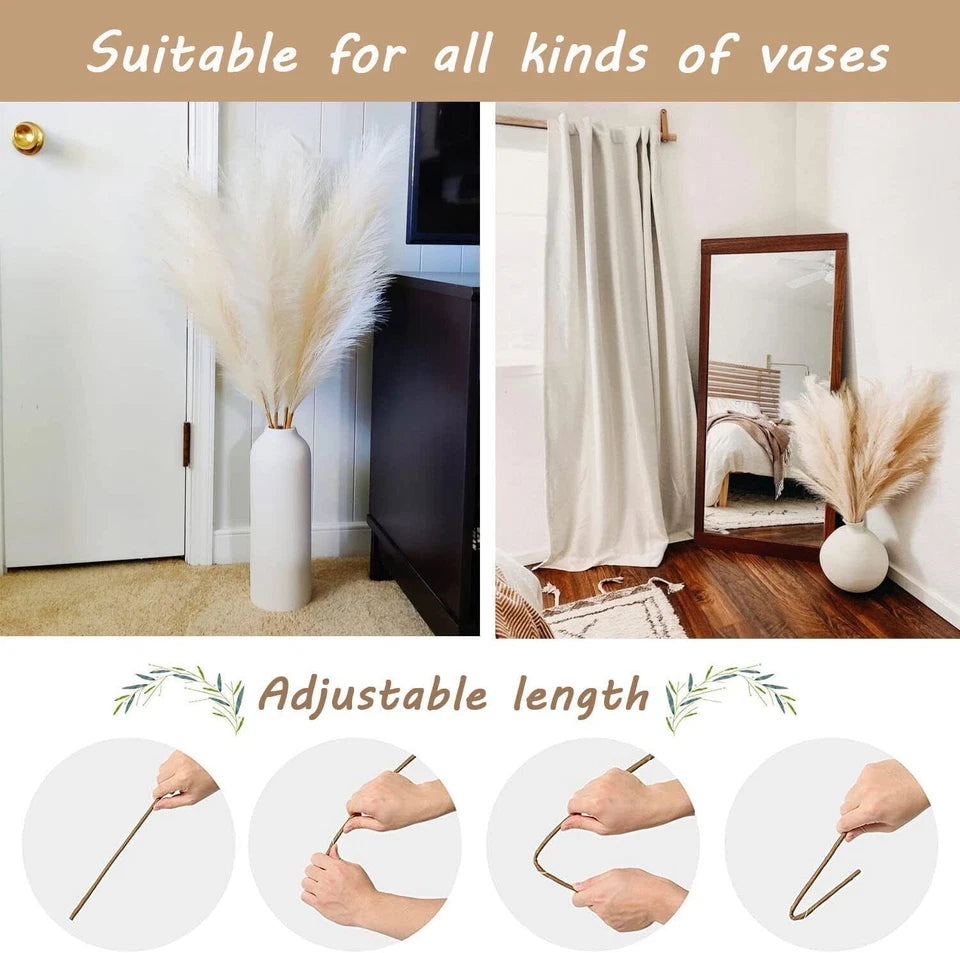 Boho 3PCS Artificial Pampas Grass Home Decor Set