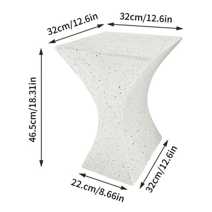 Off-White Concrete Side Table With Hourglass Shape For Modern Spaces