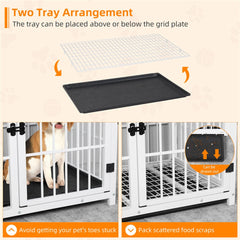 Indoor wooden dog crate with three access doors