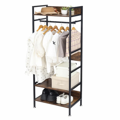 Metal Garment Rack Entryway Coat Rack Open Wardrobe Closet Storage Organizer