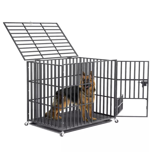 Heavy Duty XXL Dog Crate with Wheels and Lock