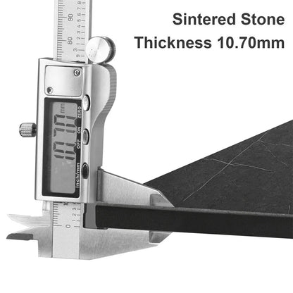White Sintered Stone Rectangular Nesting Tables with Black Metal Frame